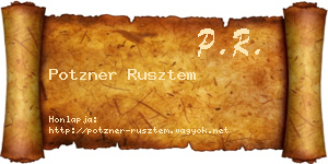 Potzner Rusztem névjegykártya